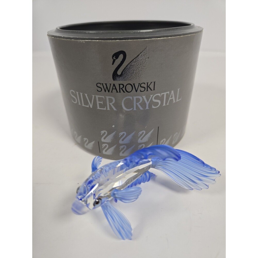 Swarovski Siamese Fighting Fish Blue 236718 Retired Crystal Figurine w/ Box